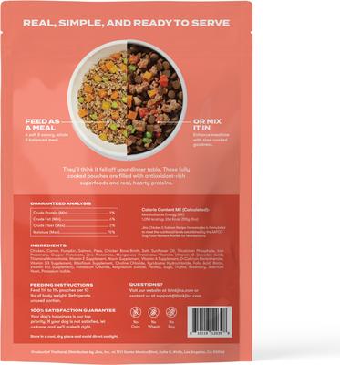 Show full view: Jinx Salmon & Chicken Homemades Grain-Free Wet Dog Food, 9-oz pouch, case of 12 slide 9 of 11