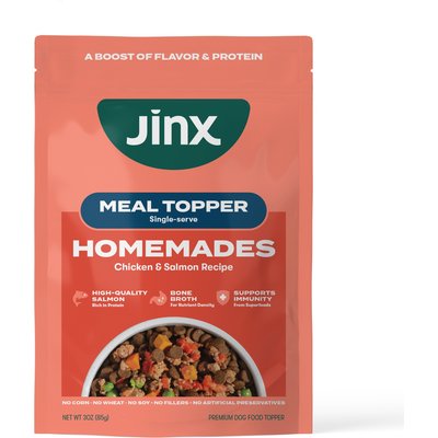 Jinx Jinx Chicken & Salmon Homemades Grain-Free Wet Dog Food Meal Topper, 3-oz pouch, case of 8