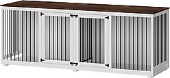 Dawnspaces 94.5-in 2 Dog Furniture Style Dog Crate, White, 48 inch slide 2 of 9