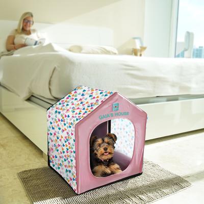 Show full view: Pawtitas Personalized Covered Dog Bed, Pink Hearts slide 3 of 10