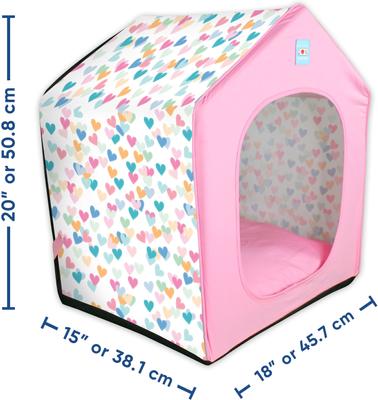 Show full view: Pawtitas Personalized Covered Dog Bed, Pink Hearts slide 4 of 10