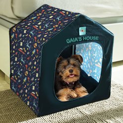 Pawtitas Personalized Tent Covered Dog & Cat Bed, Blue Wizard