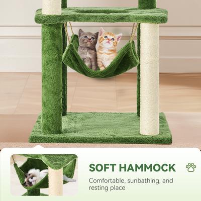 Show full view: TSCOMON Green Leaves 61-in Plush Cat Tree, Green slide 6 of 8