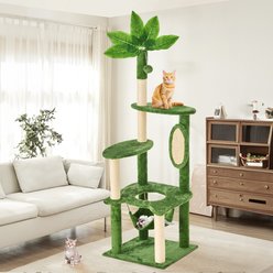 TSCOMON Green Leaves 61-in Plush Cat Tree, Green