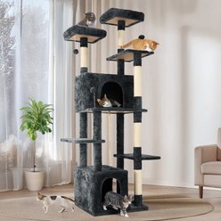 TSCOMON Multi-Level 69-in Plush Cat Tree & Condo, Dark Grey