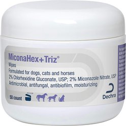 MiconaHex+Triz Wipes for Dogs, Cats & Horses, 50 count