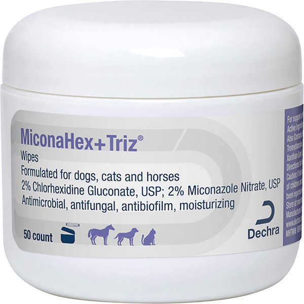 Show full view: MiconaHex+Triz Wipes for Dogs, Cats & Horses, 50 count slide 1 of 2