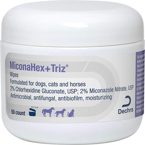 MiconaHex+Triz Wipes for Dogs, Cats & Horses, 50 count