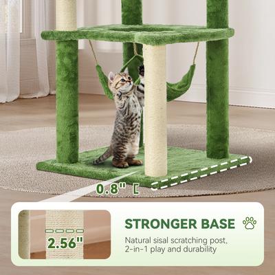 Show full view: TSCOMON Green Leaves 61-in Plush Cat Tree, Green slide 5 of 8