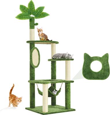 Show full view: TSCOMON Green Leaves 61-in Plush Cat Tree, Green slide 3 of 8