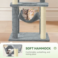 TSCOMON Green Leaves 61-in Plush Cat Tree, Gray slide 2 of 7