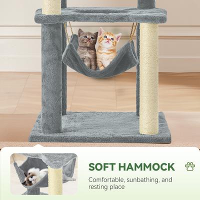 Show full view: TSCOMON Green Leaves 61-in Plush Cat Tree, Gray slide 7 of 9