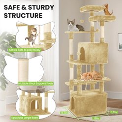 TSCOMON Multi-Level 69-in Plush Cat Tree & Condo, Beige slide 2 of 8