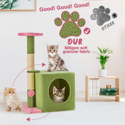 Show full view: TSCOMON Activity Center 24-in Plush Cat Tree & Condo, Pink slide 6 of 10