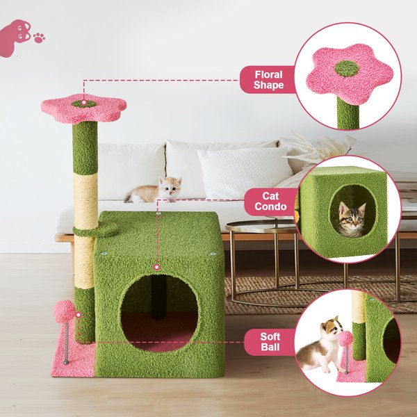 TSCOMON Activity Center 24-in Plush Cat Tree & Condo