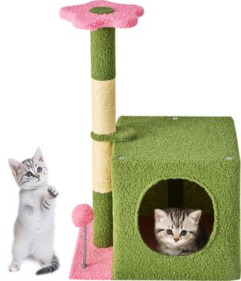 Show full view: TSCOMON Activity Center 24-in Plush Cat Tree & Condo, Pink slide 3 of 10