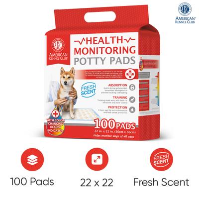 Show full view: American Kennel Club Advanced Health Indicator Quick Dry Gel Puppy Training Pee Pads, Fresh Scented, 22 x 22-in, 100 count slide 2 of 10