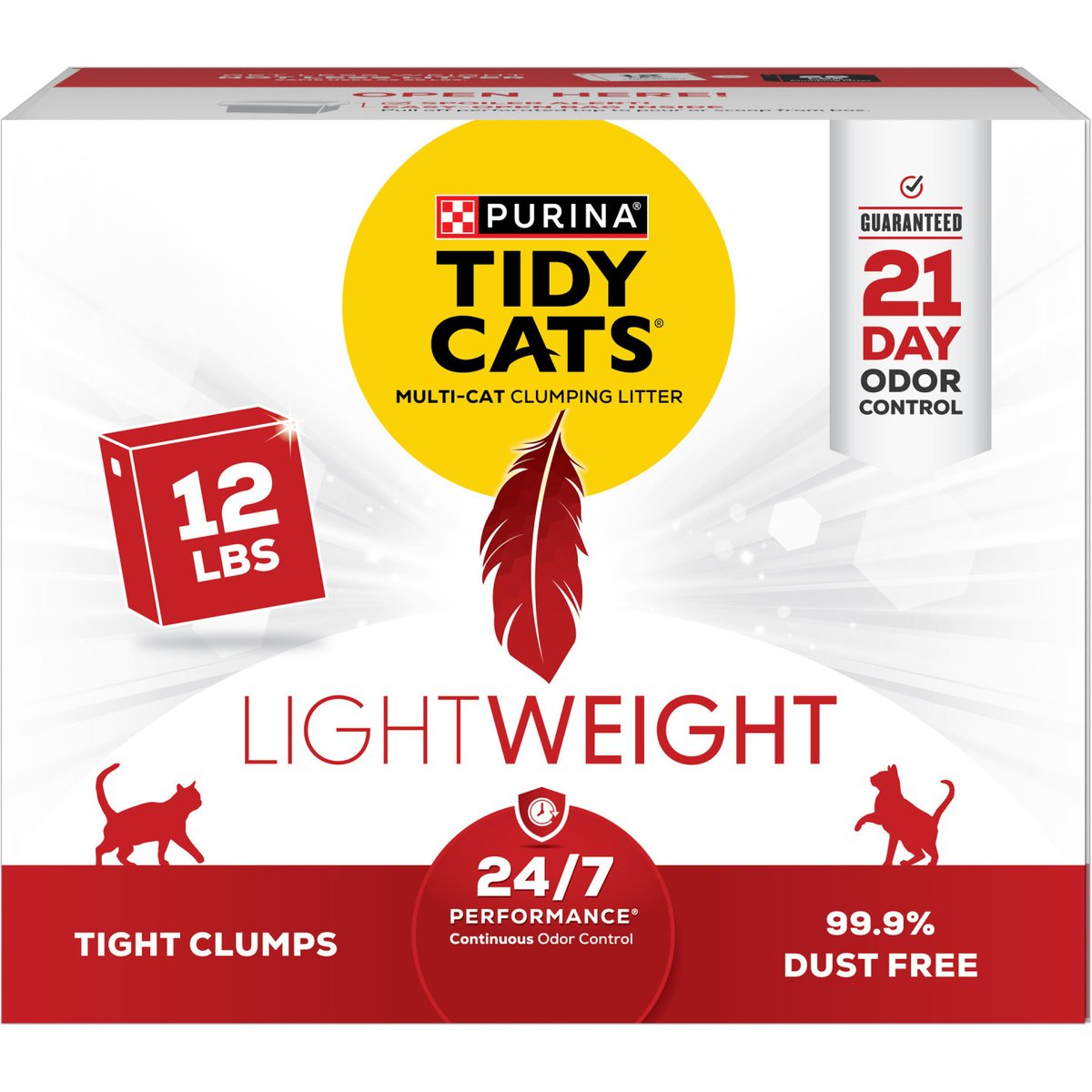 Tidy Cats Lightweight 24/7 Performance Odor Control Scented Clumping Clay Cat Litter, 12-lb box