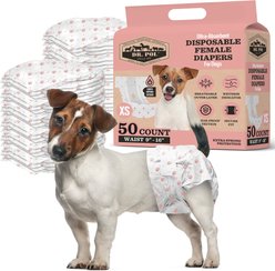 Dr. Pol Disposable Wetness Indicator Female Dog Diapers, 50 count, X-Small: 9 to 16-in waist