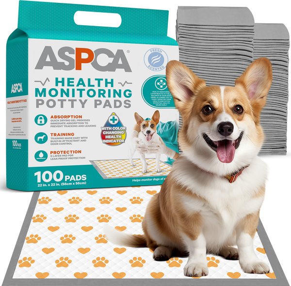 ASPCA Health Monitoring Puppy Training Pee Pads, 22 x 22in, 100 count
