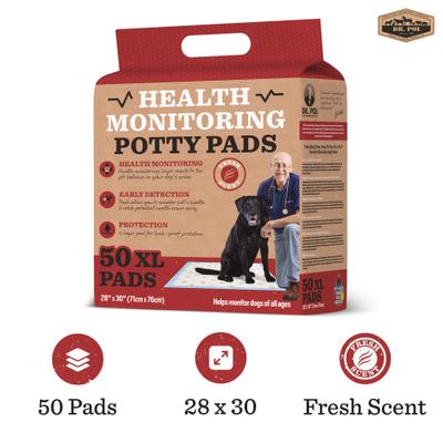 Show full view: Dr. Pol Health Monitoring Ultra Absorbent Puppy Training Pee Pads, 28 x 30-in, 50 count, Fresh Scented slide 2 of 3