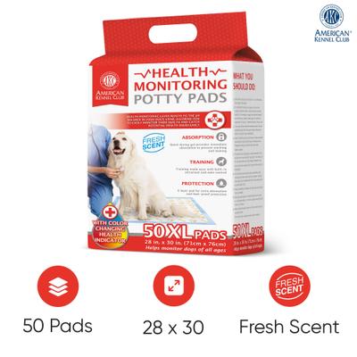 Show full view: American Kennel Club Advanced Health Indicator Quick Dry Gel Puppy Training Pee Pads, Fresh Scented, 28 x 30-in, 50 count slide 2 of 10