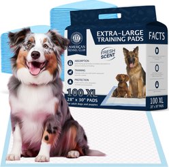 American Kennel Club Extra Large Dog Training Pads, 28 x 30-in, Fresh Scented, 100 count