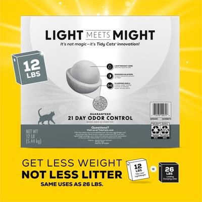 Show full view: Tidy Cats Lightweight 4-in-1 Odor Control Scented Clumping Clay Cat Litter, 12-lb box slide 3 of 13