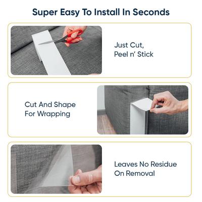 Show full view: Protecto Double-Sided Clear Self-Adhesive Cat Training Tape, Clear, 4 x 30-yd, 1 roll slide 4 of 8