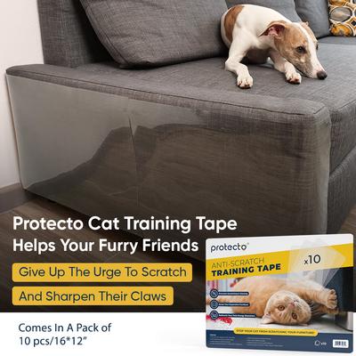 Show full view: Protecto Clear Self-Adhesive Cat Scratch Furniture Protector, Clear, 16 x 12-in, 10 count slide 4 of 9