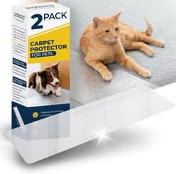 Protecto Carpet Scratch Protector Mat Dog & Cat Furniture Cover, Clear, 37.5 x 12-in, 2 count