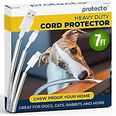 Protecto Chew-Proof Cord Protector Dog, Cat & Small Pet Furniture Cover, Clear, 7-ft long, 1/5-in wide