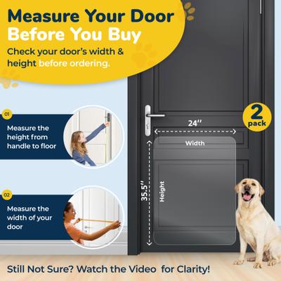Show full view: Protecto Clear Durable Door Scratch Protector for Dog, 35.5 x 24-in, 2 count slide 2 of 9