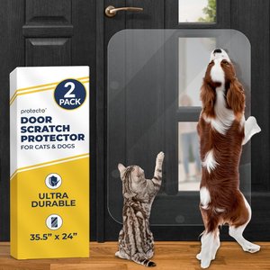 Protecto Clear Durable Door Scratch Protector for Dog, 35.5 x 24-in, 2 count