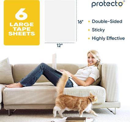 Show full view: Protecto Clear Self-Adhesive Cat Scratch Furniture Protector, Clear, 16 x 12-in, 6 count slide 7 of 9