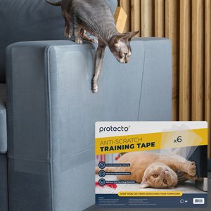 Protecto Clear Self-Adhesive Cat Scratch Furniture Protector, Clear, 16 x 12-in, 6 count