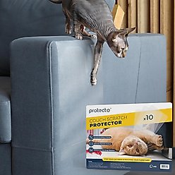 Protecto Couch Scratch Protector Dog & Cat Furniture Cover, Clear, 16 x 12-in, 10 count