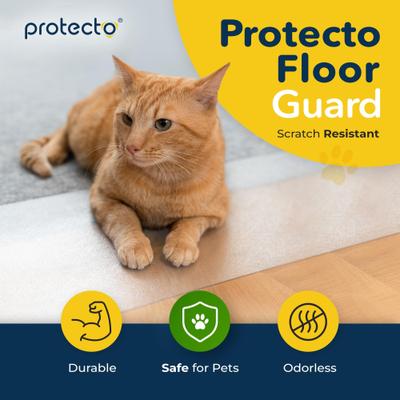 Show full view: Protecto Hardwood Floor Protector Mat Dog & Cat Furtniture Cover, Clear, 37.5 x 12-in, 1 count slide 2 of 8