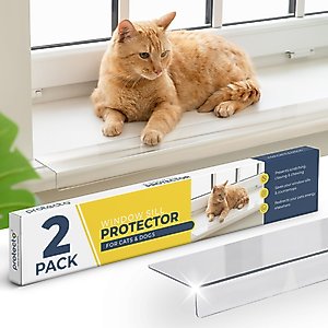 Protecto Window Sill Protector Dog & Cat Furniture Cover, Clear, 35.5 x 5.1-in, 2 count