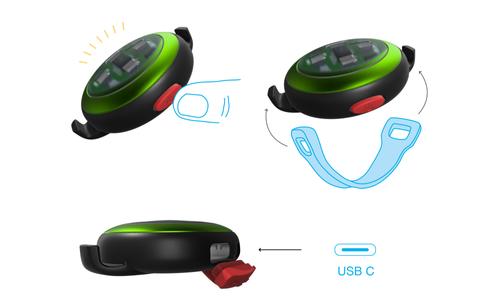 Show full view: Curli Luumi Safety LED Light Dog Collar Accessory, 2 count, Red slide 6 of 11