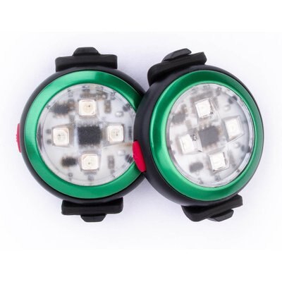Curli Curli Luumi Safety LED Light Dog Collar Accessory, 2 count, Green
