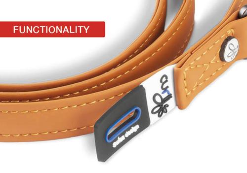 Show full view: Curli Apple Leather Adjustable Dog Leash, Black, Small: 5-ft long, 5/8-in wide slide 4 of 7