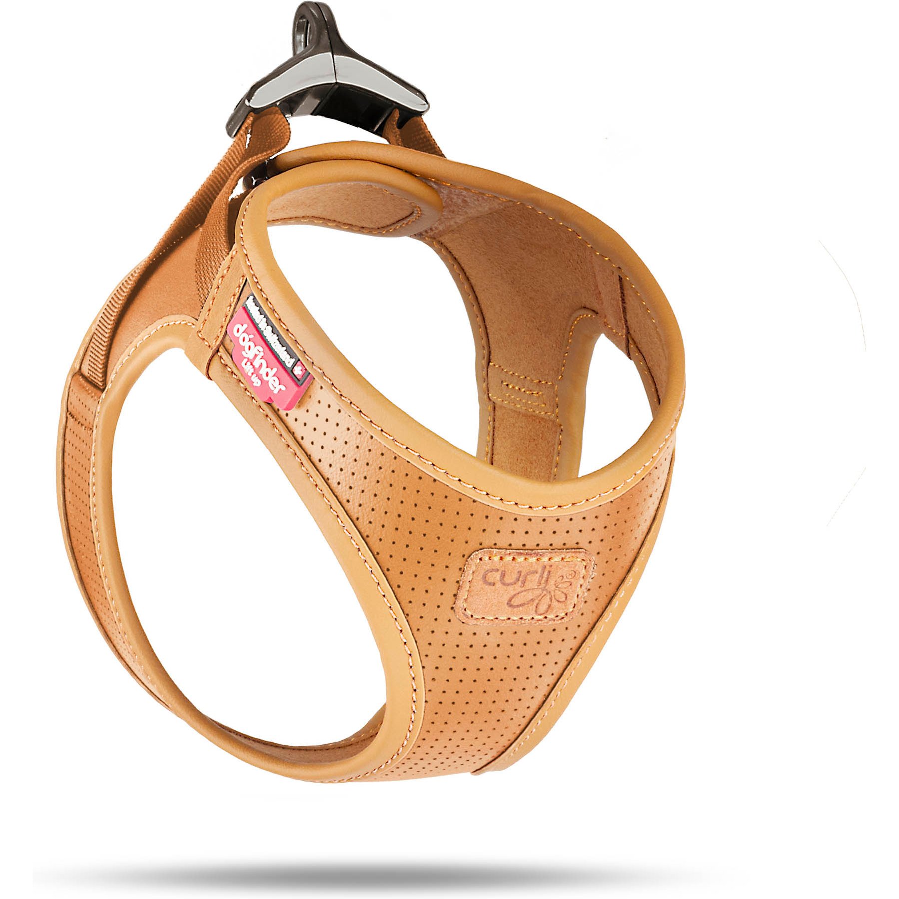 Curli Apple Leather Small Dog Harness, Brown, XX-Small: 11.86 to 13.3-in chest