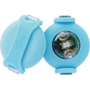 Curli Luumi LED Light Dog Collar Accessory, 2 count, Cyan