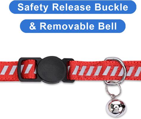 Show full view: Pawtitas Traffic Personalized Reflective Breakaway Cat Collar, Red, X-Small: 8 to 12-in neck, 3/8-in wide slide 7 of 10
