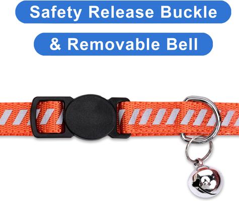 Show full view: Pawtitas Traffic Personalized Reflective Breakaway Cat Collar, Orange, X-Small: 8 to 12-in neck, 3/8-in wide slide 7 of 10