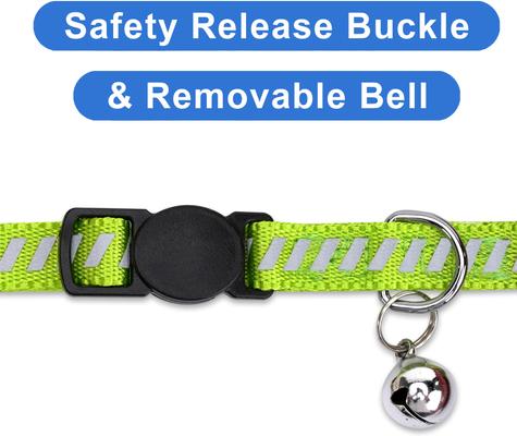 Show full view: Pawtitas Traffic Personalized Reflective Breakaway Cat Collar, Green, X-Small: 8 to 12-in neck, 3/8-in wide slide 7 of 10