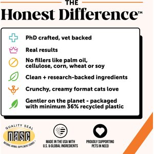 Pet Honesty Hip & Joint Chicken Flavored Chews Joint Supplement for Joint Pain & Arthritis Relief for Adult & Senior Cats, 3.7-oz Bag