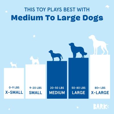 Show full view: BARK Lamplighter Rizzo the Rat Squeaky Treat Dispensing Dog Toy, Medium/Large slide 5 of 7