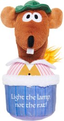 BARK Lamplighter Rizzo the Rat Squeaky Treat Dispensing Dog Toy, Small